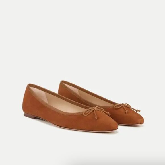 Veronica Beard Catherine Suede ballet flat in caramel - Picture 1 of 6
